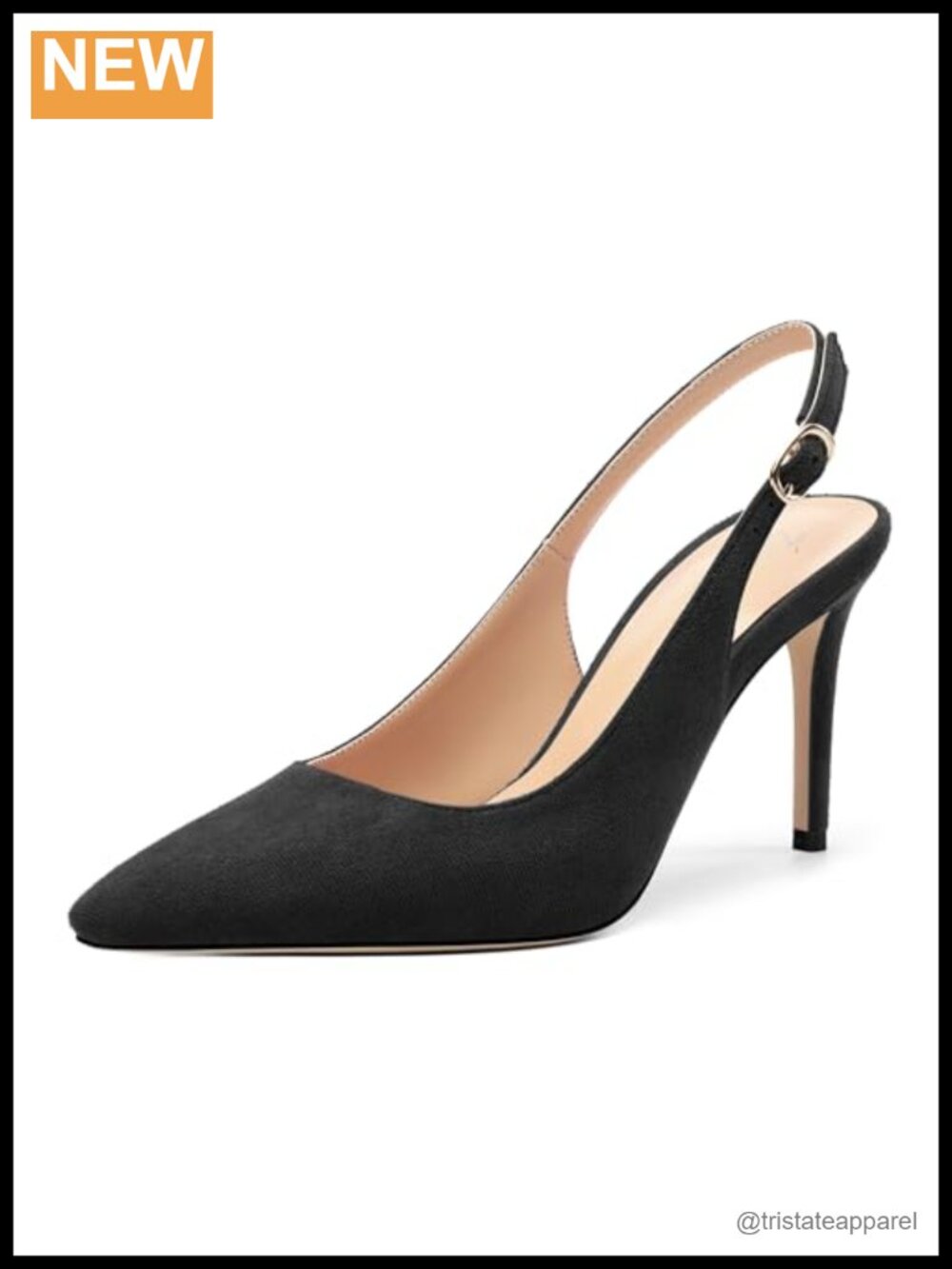 Suede Slingback Pointed Toe Stiletto High Heels Pumps Wedding Dress Shoes